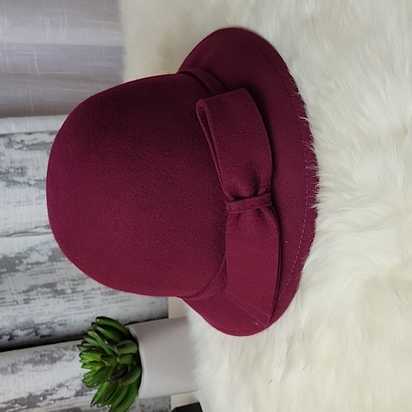 Chico's Accessories - NWT Chico's Wool Burgundy Bucket Hat
